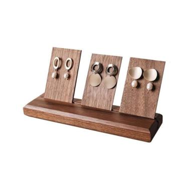 Imagem de KEG801302 Suporte de exibição de joias, leve, luxuoso, simples, de nogueira, expositor, adereços de tiro, brincos, anel, pequenos suportes de joias, organizador de joias (grande)