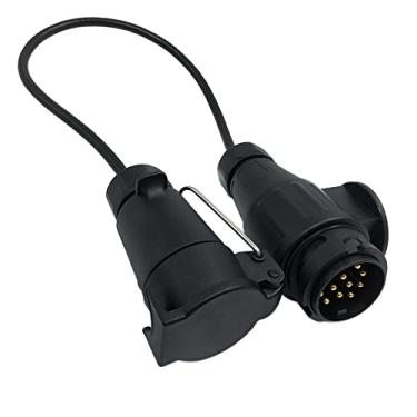 Imagem de Vroomoto Tirol Reboque de 12 V 7 a 13 pinos com conector de fiação adaptador de cabo, plugue de reboque e soquete