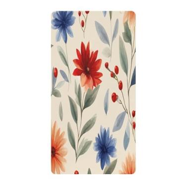 Imagem de Blueangle Lençol de berço padrão para berço infantil - Lençóis de algodão macio e respirável com margaridas de flores (285)