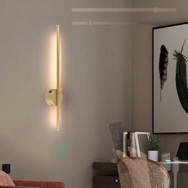 Imagem de GZZBMY LED Bateria Lâmpadas de parede com sensor de movimento Lâmpada de parede recarregável USB com controle remoto Iluminação de parede Interruptor de toque Sala de estar Escada Quarto (ouro areia