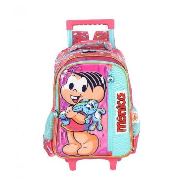 Imagem de Mochila Com Rodas Turma Da Monica Pink - único Pink