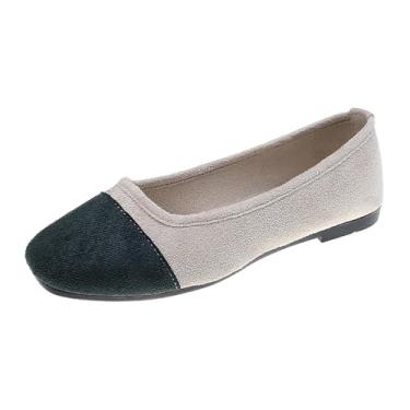 Imagem de Tênis feminino casual color block com boca rasa e bico redondo, cabedal macio, tamanho grande para uso versátil, Bronze, 34