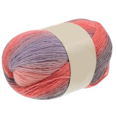 Imagem de Fio de lã DIY para tricô, fio de linha de lã gradiente, 100 g, peso médio, 360 m, material de tricô macio à mão para chapéus, cachecóis, artesanato