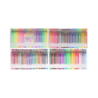 Imagem de Conjunto De 100 Canetas Gel Coloridas Para Colorir, Desenhar, Artesana