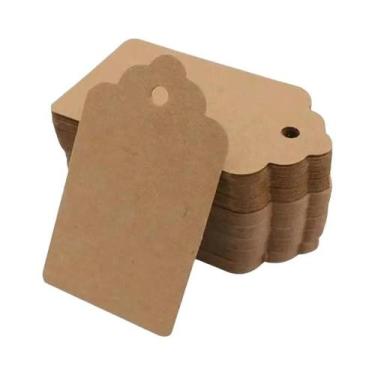 Imagem de Etiquetas De Papel Kraft Feitas À Mão 100pcs Com Cordas Para Roupas, D