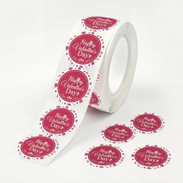 Imagem de Adesivos de presente de Dia dos Namorados, 500 peças por rolo, 2,5 cm, adesivos de feliz dia dos namorados, designs para embrulhar, selar, envelope de carta de amor, flores, presentes para decoração