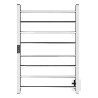 Imagem de Toalheiro Térmico Cromado Duplo Bivolt Aiello com Timer Digital Wi-Fi e Fio Oculto para Banheiro com 8 Barras Aquecidas (Cromado - Lado Esquerdo)