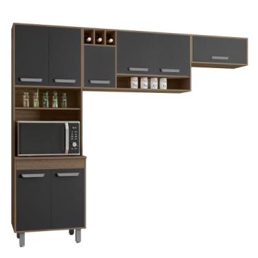 Imagem de Armario de Cozinha Barcelona Com 8 Portas e Pés Reguláveis - Poliman, 