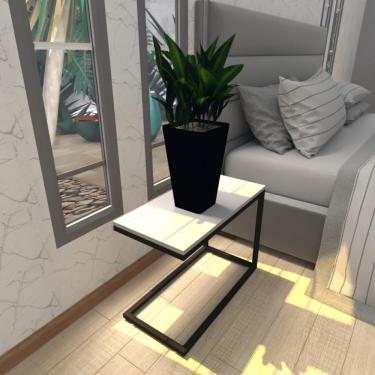 Imagem de Mesa De Cabeceira Industrial Cinza Mdf Canto Quarto Mesas De Cabeceira Mesinha Cabeçeira Cabiceira