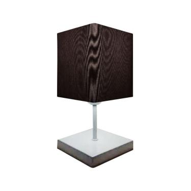 Imagem de Abajur Quadrado Md-2008br Cúpula Tecido Preto