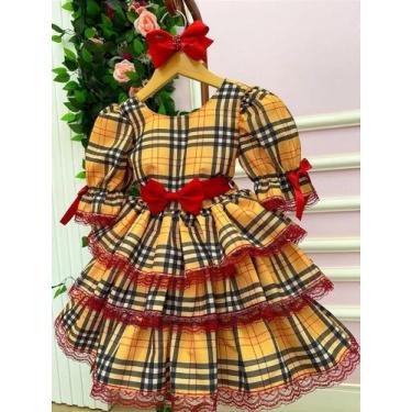 Imagem de Vestido Infantil Junino Festa Junina Encanto Caipira - Tecido Tecnospo