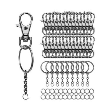 Imagem de Chaveiro De Metal a Granel Com Gancho Giratório, 30-60 Peças, Corrente