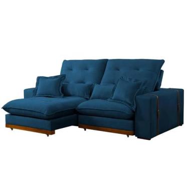 Imagem de Sofá Toronto 4 Lugares Retrátil e Reclinável 250cm Tecido Veludo Aifos