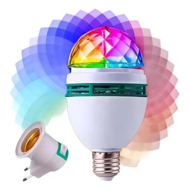 Imagem de Globo De Luz Lâmpada Led Giratória Rgb Festa Balada Colorido Bivolt - 