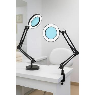Imagem de Lupa de Mesa 8x com Iluminação LED Articulada Ring Light USB para Esté