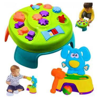 Imagem de Mesa Didática Bebe 1 Ano kit Educativo Brinquedo Menino Menina Bate Do