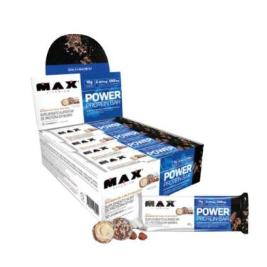 Imagem de Power Protein Whey Bar Caixa 12 Unidades 41g Max Titanium, Bombom de a