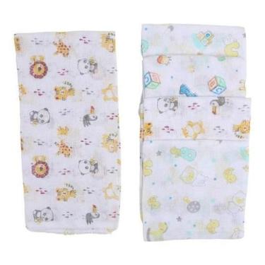 Imagem de Kit 20 Pano De Boca Fraldinha Estampada 35X35 Comum Neutro - Dugu