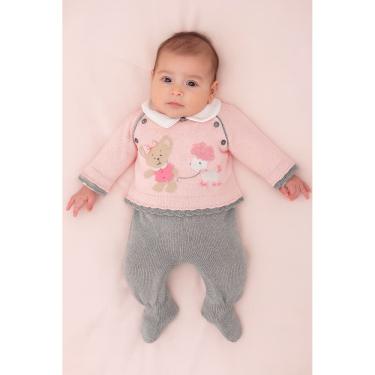 Imagem de Conjunto Bebê Cachorrinho Rosa e Cinza