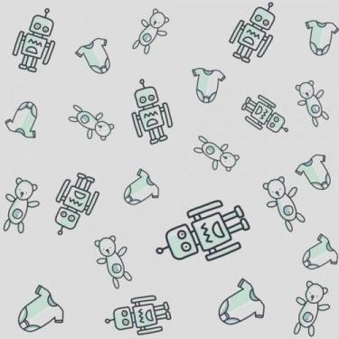 Imagem de Papel De Parede Infantil Robô Ursinho Baby - Drop de Casa
