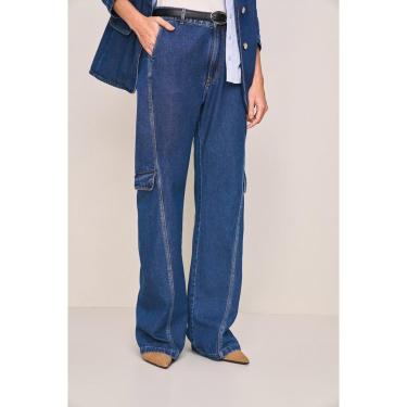 Imagem de CALCA CARGO LADO AVESSO JEANS AZUL-Feminino