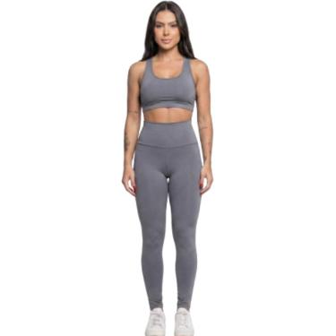 Imagem de Calça Legging Cós Alto Lisa Serra e Mar Roupa Para Academia Treino Moda Fitness Feminina Musculação-Feminino