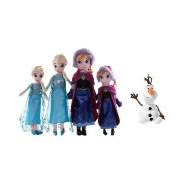 Imagem de Bonecas De Pelúcia Disney Frozen Elsa Anna Olaf Sven Flareon Bruni Par