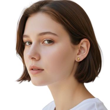 Imagem de Brinco Feminino Bola Banhado a Ouro Semi Jóia Juliana Prado 3350720