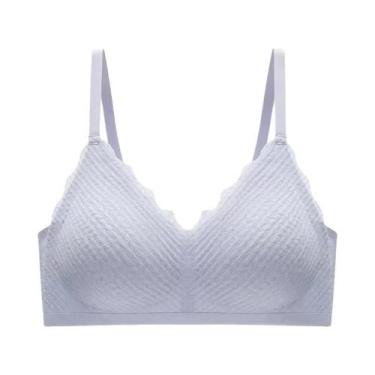 Imagem de Sutiã Feminino Sem Costura De Renda Antiderrapante Com Bojo Fino E Alç