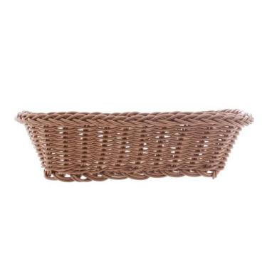 Imagem de Cesta Retangular Lyor de Rattan Plástico 24cm x 17cm x 7cm
