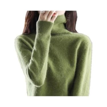 Imagem de Suéter De Cashmere Com Gola Alta Em Plush De Mink Para Mulheres Outono