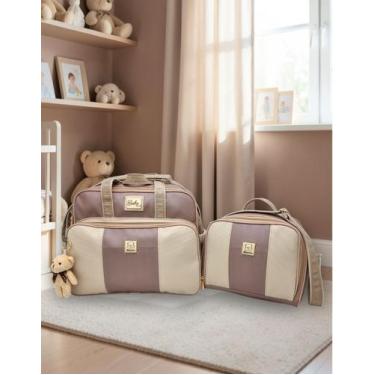 Imagem de Kit Bolsas Maternidade Grande e Térmica Bebê Enxoval Menino Menina + T