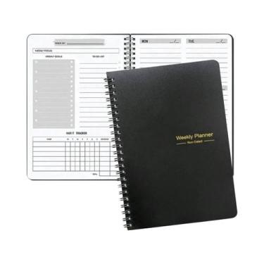 Imagem de Caderno Planner Semanal Espiral A5 Sem Data, Agenda De 52 Semanas, Est