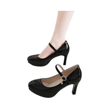 Imagem de Sapatos De Salto Alto Pretos Para Mulheres Em Tamanhos Grandes, Casuai