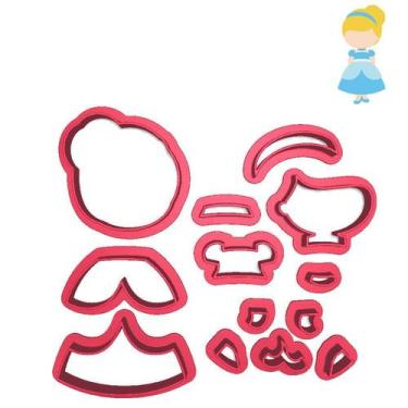 Imagem de Cortador Modular Princesa Cinderela Vestido Baile - DOCEIMPRESSO, 12cm