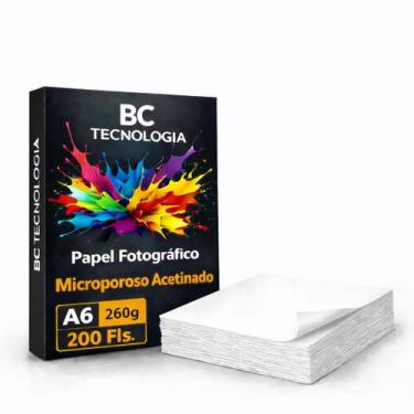 Imagem de Papel Fotográfico Microporoso 260g A6 Acetinado Prova Dágua 200 Folhas