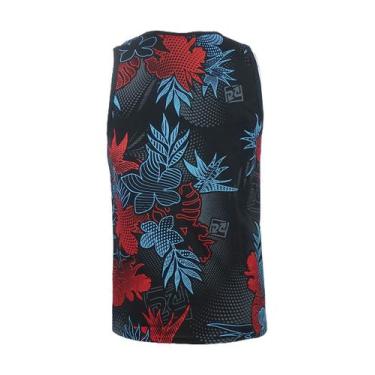 Imagem de Regata Cyclone Dif Full Tropical Hawaii, Preto, Vermelho, M