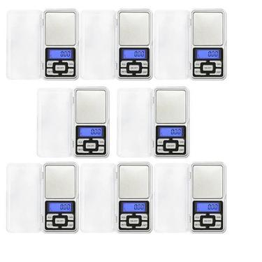 Imagem de Kit 8 Mini Balanças Digitais Portáteis 500g Pocket Scale