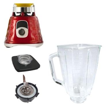 Imagem de Kit Completo Copo Vidro Quadrado Oster Lâmina Base E Tampa - Dasshaus