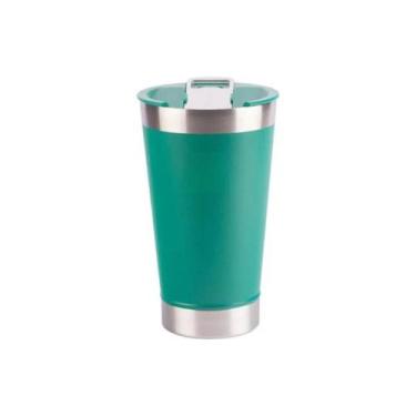 Imagem de Copo Térmico Cerveja Chopp Inox Com Tampa Abridor 480ml Xtuned, Verde 