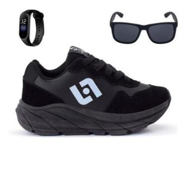 Imagem de Tênis Infantil Masculino Jogger  Casual Camurça + Oculos + Relogio-Masculino