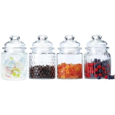 Imagem de Jogo de Potes de Vidro Hermético Casambiente - com Tampa Redondo POVI0