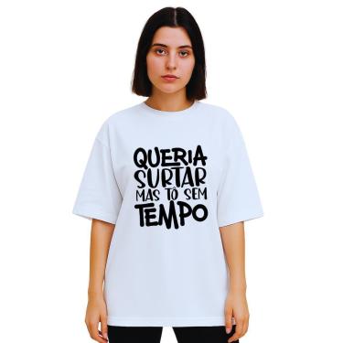 Imagem de Camiseta Oversized Feminina Algodão Treino Academia Surtada-Feminino