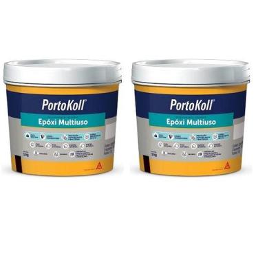 Imagem de Kit 2 Rejunte Epoxi Piscina e Porcelanato Portokoll 1KG Azul Cobalto -