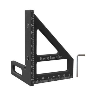 Imagem de 45 graus 90 graus Régua Plástica Multiângulo, Esquadro De Marcenaria, 
