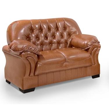 Imagem de Sofá Rei Design Clássico em Couríssimo 2 Lugares Caramelo