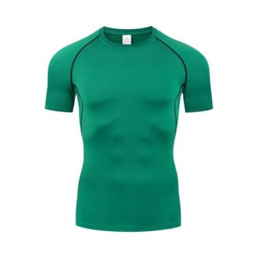 Imagem de Camiseta De Compressão Masculina De Secagem Rápida, Manga Curta, Para 