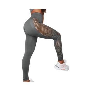 Imagem de Calças Legging Femininas Sensuais Com Recortes Laterais, Controle De A