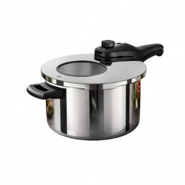 Imagem de Panela de Pressão Com Visor Inox Fundo Triplo Fogão Indução 4,5 Litros