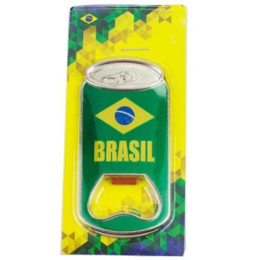 Imagem de Abridor De Garrafas Com Ímã Brasil 8.5x4cm - Mileno
